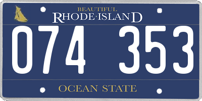 RI license plate 074353