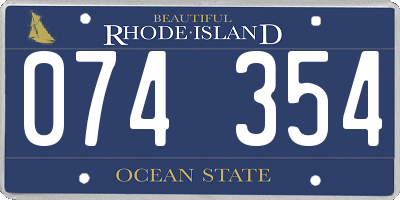 RI license plate 074354