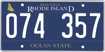 RI license plate 074357