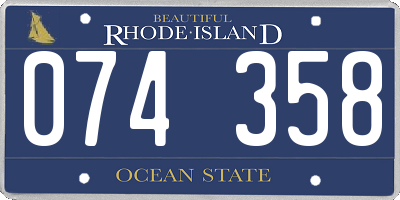 RI license plate 074358
