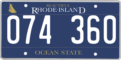 RI license plate 074360