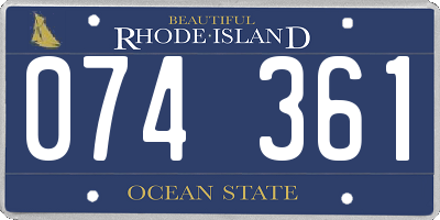RI license plate 074361