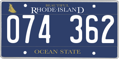 RI license plate 074362