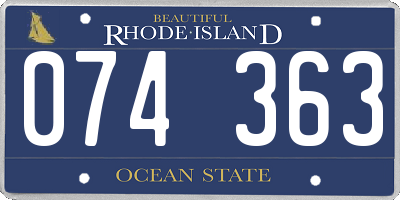 RI license plate 074363