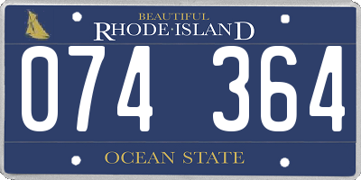 RI license plate 074364