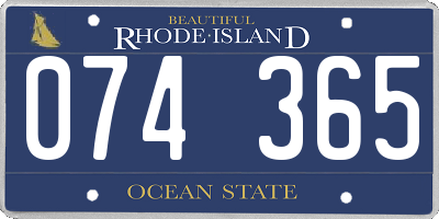 RI license plate 074365