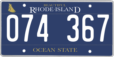RI license plate 074367