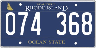 RI license plate 074368