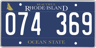 RI license plate 074369