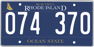 RI license plate 074370
