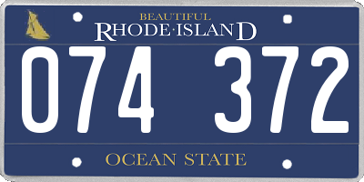 RI license plate 074372