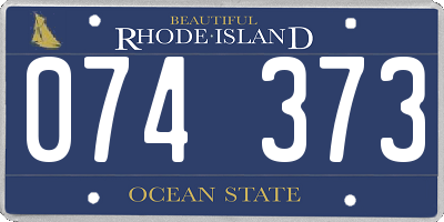 RI license plate 074373