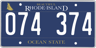 RI license plate 074374