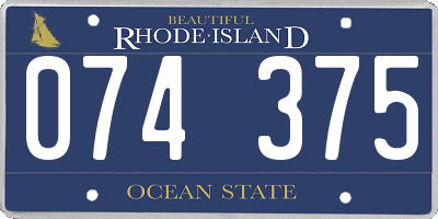 RI license plate 074375