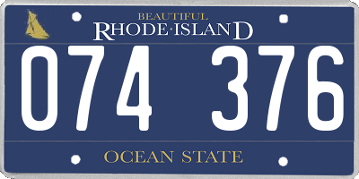 RI license plate 074376