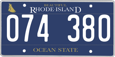 RI license plate 074380