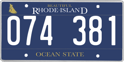 RI license plate 074381