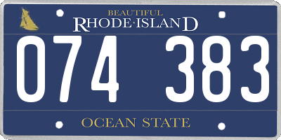 RI license plate 074383