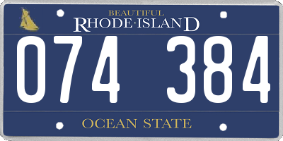 RI license plate 074384