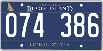 RI license plate 074386