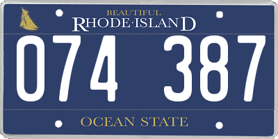 RI license plate 074387