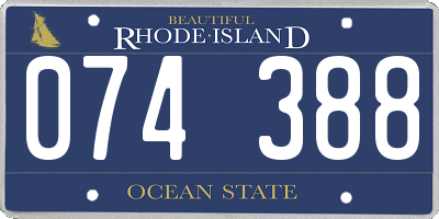 RI license plate 074388