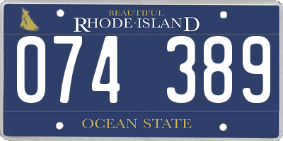 RI license plate 074389