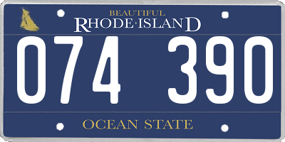 RI license plate 074390