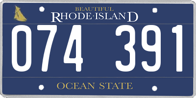 RI license plate 074391