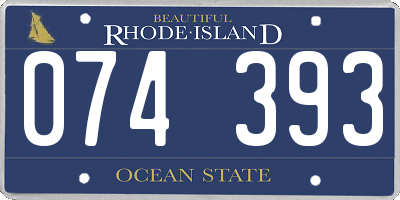 RI license plate 074393