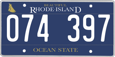 RI license plate 074397