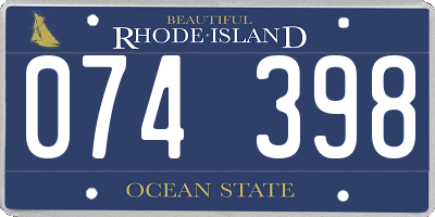 RI license plate 074398