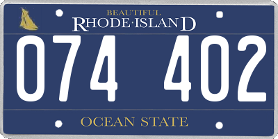 RI license plate 074402