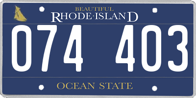 RI license plate 074403