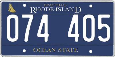 RI license plate 074405