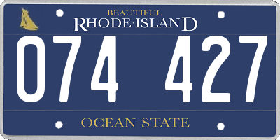 RI license plate 074427