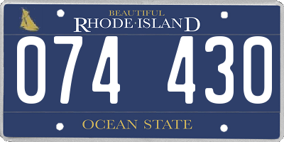 RI license plate 074430