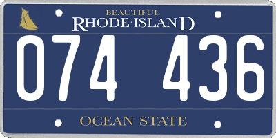 RI license plate 074436