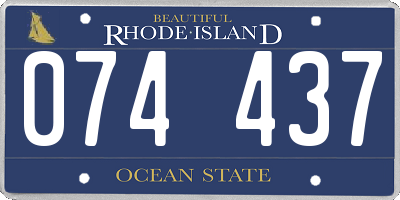 RI license plate 074437