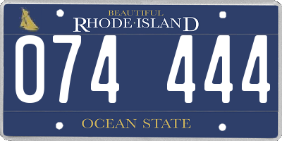 RI license plate 074444