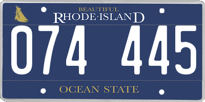 RI license plate 074445