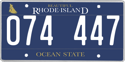 RI license plate 074447