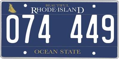 RI license plate 074449