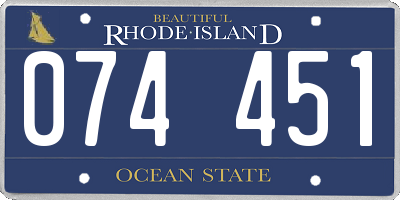 RI license plate 074451