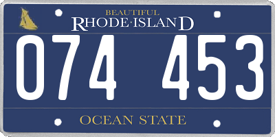 RI license plate 074453