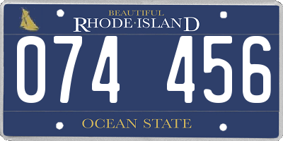 RI license plate 074456