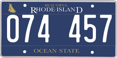 RI license plate 074457