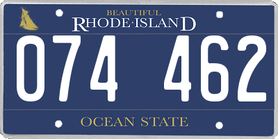 RI license plate 074462