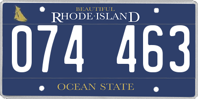 RI license plate 074463