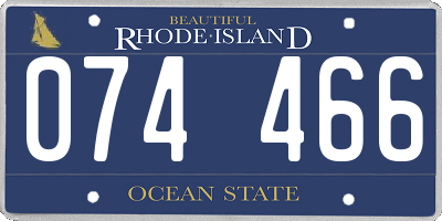 RI license plate 074466